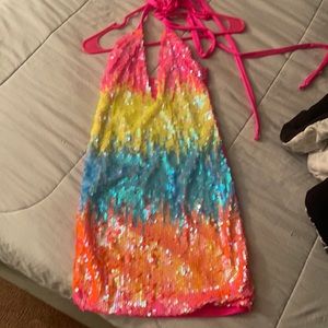 Xs multi color dress never worn handmade
